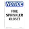 Signmission OSHA Notice Sign, Fire Sprinkler Closet, 10in X 7in Rigid Plastic, 7" W, 10" L, Portrait OS-NS-P-710-V-12660 - alternate 1